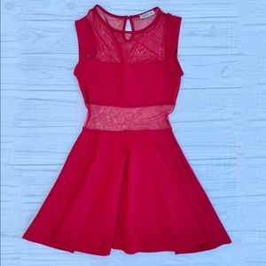 little red dress with mesh